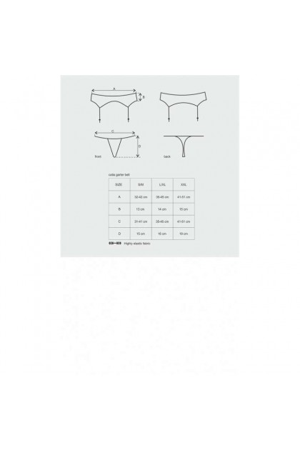 PORTE-JARRETELLES NOIR CATIA GARTER BELT - OBSESSIVE - S/M