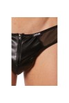 String noir fétichiste simili cuir - TAILLE S - 34/36