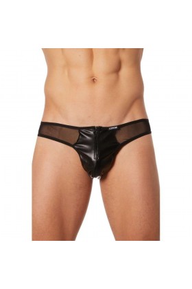 JOCK-STRAP NOIR FÉTICHISTE SIMILI CUIR - TAILLE XL - 44/46