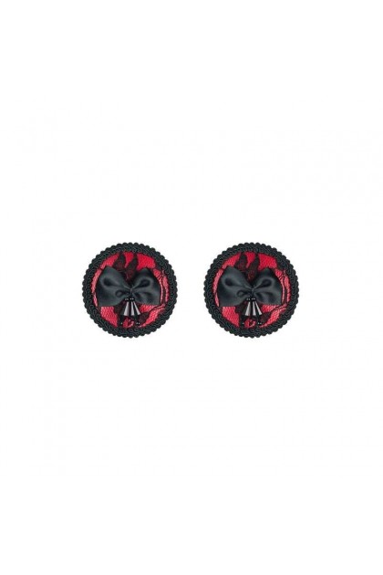 CACHE-TÉTONS NOIR & ROUGE - MEGIES NIPPLE COVERS - OBSESSIVE