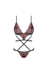 Body noir & rouge megies teddy - OBSESSIVE - L/XL - Love Shop Avenue