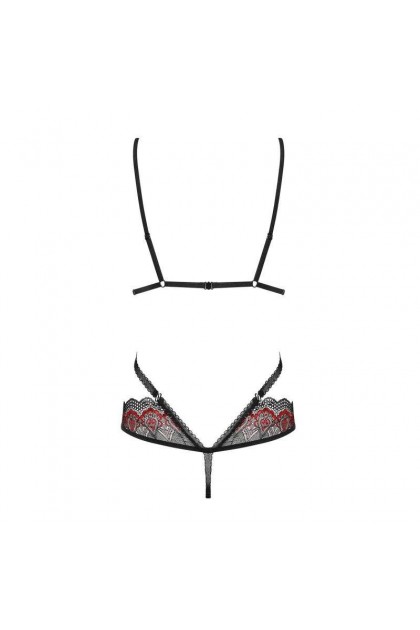 Body noir & rouge megies teddy - OBSESSIVE - L/XL - Love Shop Avenue