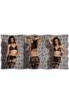 ENSEMBLE DE LINGERIE 3 PIECES NOIR ET ROUGE BLANCA - S/M