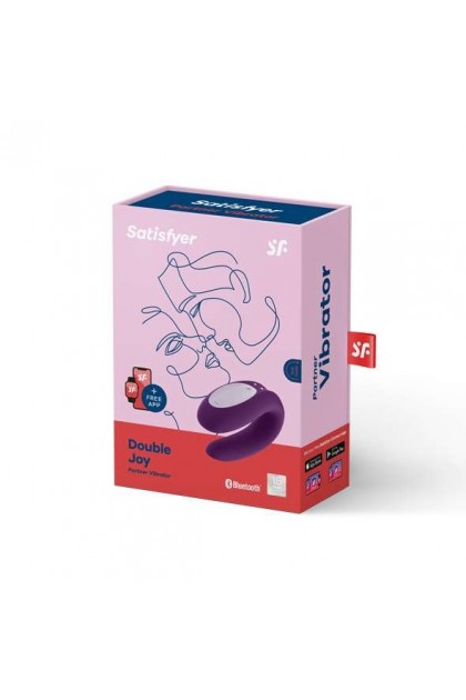 STIMULATEUR CONNECTÉ VIOLET DE COUPLE SATISFYER DOUBLE JOY