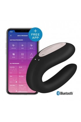 STIMULATEUR CONNECTÉ NOIR DE COUPLE SATISFYER DOUBLE JOY