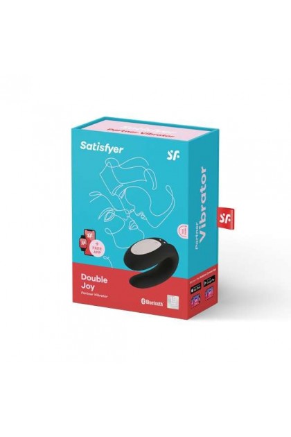 STIMULATEUR CONNECTÉ NOIR DE COUPLE SATISFYER DOUBLE JOY