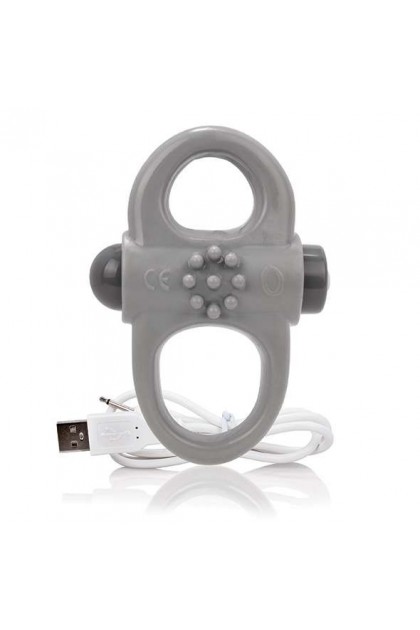 COCKRING DOUBLE VIBRANT RECHARGEABLE CHARGED YOGA GRIS - SCREAMING O