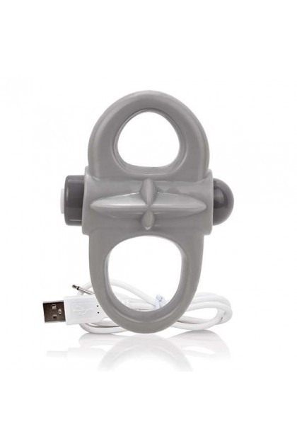 COCKRING DOUBLE VIBRANT RECHARGEABLE CHARGED YOGA GRIS - SCREAMING O