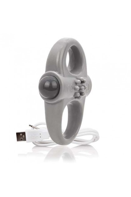 COCKRING DOUBLE VIBRANT RECHARGEABLE CHARGED YOGA GRIS - SCREAMING O