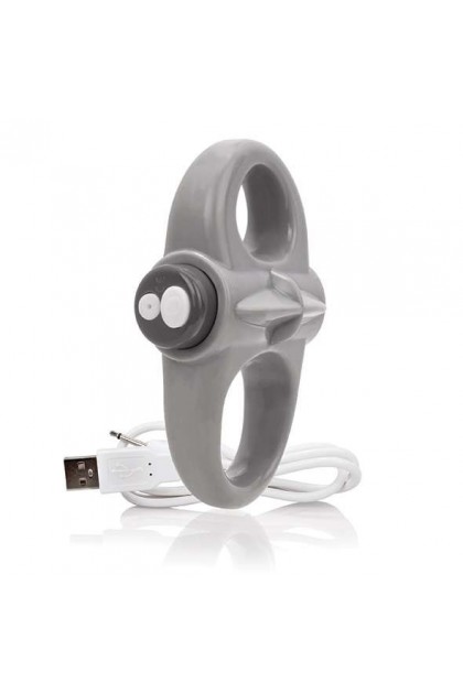 COCKRING DOUBLE VIBRANT RECHARGEABLE CHARGED YOGA GRIS - SCREAMING O