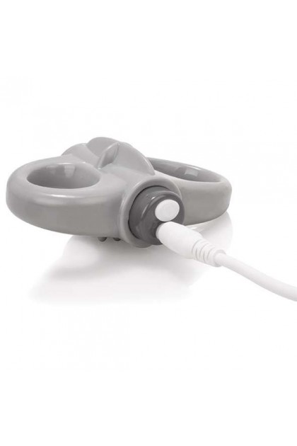 COCKRING DOUBLE VIBRANT RECHARGEABLE CHARGED YOGA GRIS - SCREAMING O