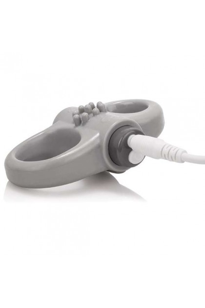 COCKRING DOUBLE VIBRANT RECHARGEABLE CHARGED YOGA GRIS - SCREAMING O