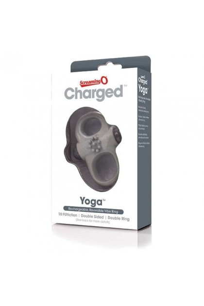 COCKRING DOUBLE VIBRANT RECHARGEABLE CHARGED YOGA GRIS - SCREAMING O