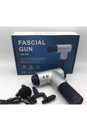 PISTOLET DE MASSAGE FASCIAL RECHARGEABLE 6 VITESSES  - BR182 - GRIS