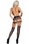 COLLANT OUVERT MOTIFS JARRETELLES ET LAÇAGES - T5