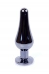 Plug bijou long en acier inoxydable argent foncé et cristal violet - 
