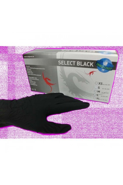 GANTS UNIGLOVES SELECT BLACK LATEX X100 - M