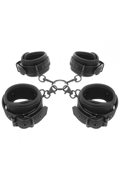 ENSEMBLE DE MENOTTES POUR POIGNETS ET CHEVILLES EN CUIR VEGAN
