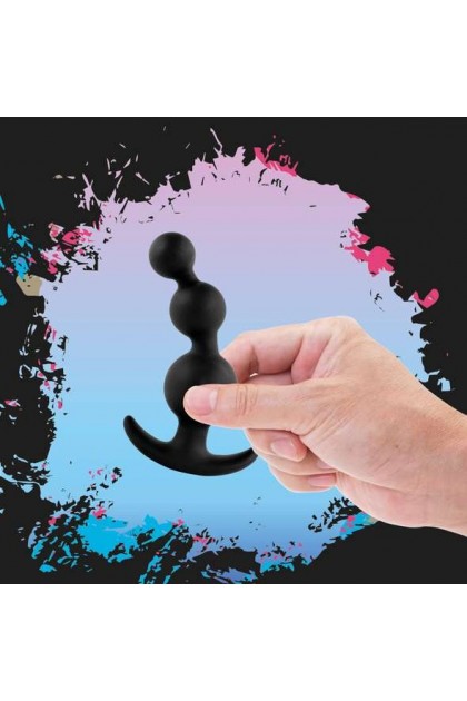 PLUG ANAL NOIR FAÇON CHAPELET PLUGZ NR. 4