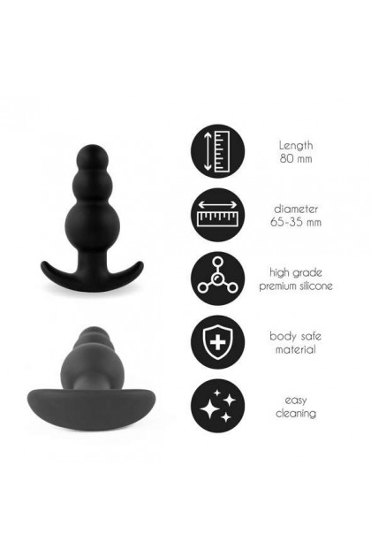 PLUG ANAL 3 BOULES NOIR PLUGZ NR. 1