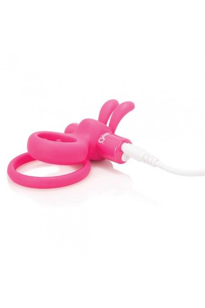 COCKRING DOUBLE VIBRANT RECHARGEABLE CHARGED OHARE RABBIT ROSE