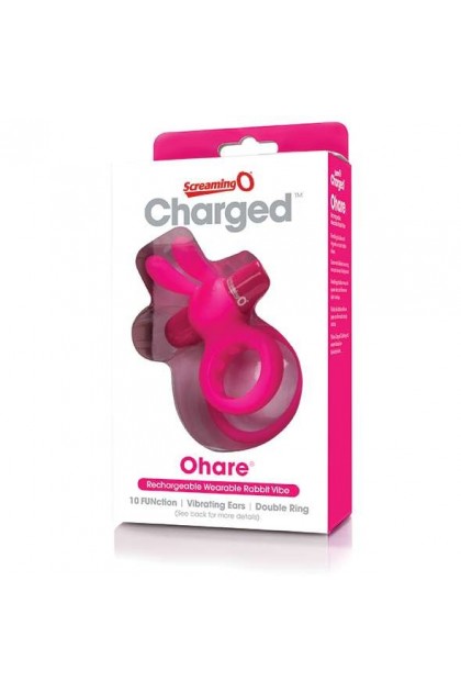 COCKRING DOUBLE VIBRANT RECHARGEABLE CHARGED OHARE RABBIT ROSE