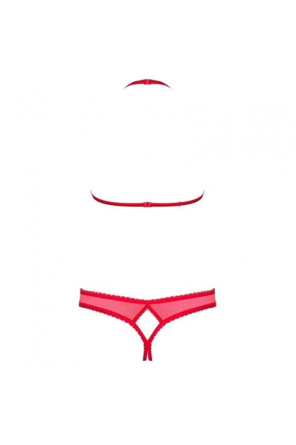 ENSEMBLE DE LINGERIE OUVERT 2 PIÈCES 870-SEC-3 ROUGE - L/XL