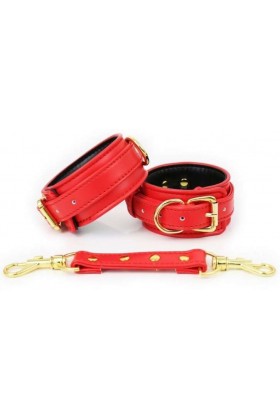 MENOTTES SIMILI PIN LOCK ROUGE