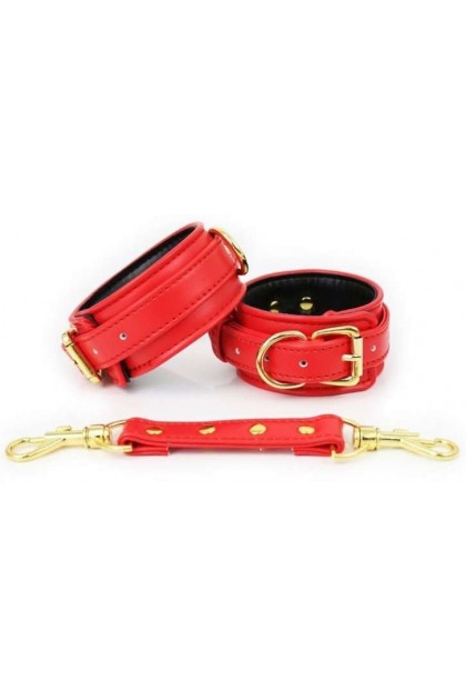 MENOTTES SIMILI PIN LOCK ROUGE