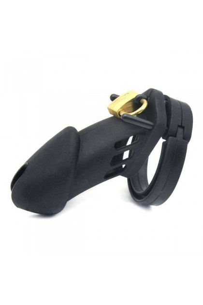Cage de chasteté en silicone noire - Love Shop Avenue
