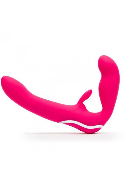 DOUBLE VIBROMASSEUR STRAPLESS USB - HAPPY RABBIT