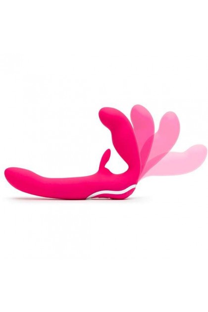 DOUBLE VIBROMASSEUR STRAPLESS USB - HAPPY RABBIT