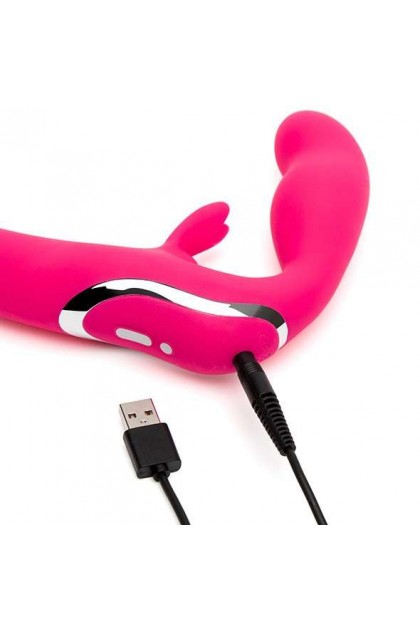 Double vibromasseur strapless usb - HAPPY RABBIT - Love Shop Avenue