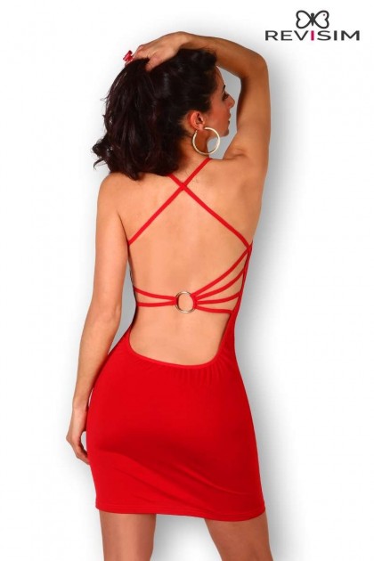 Robe rouge décolleté drapé et dos nu - TAILLE 5XL/6XL