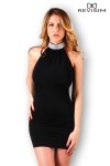 Robe moulante noire col strass - TAILLE 5XL/6XL - Love Shop Avenue