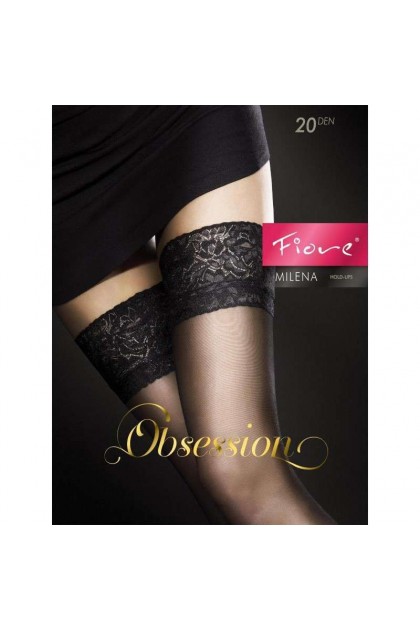 BAS AUTOFIXANT MILENA NOIR HOLD-UPS 20 DEN - T4