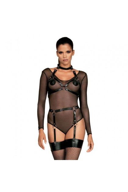 Soutien-GORGE HARNAIS NOIR A740 - OBSESSIVE - TAILLE UNIQUE