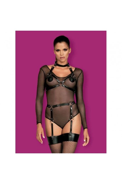 Soutien-GORGE HARNAIS NOIR A740 - OBSESSIVE - TAILLE UNIQUE
