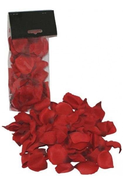 PETALES DE ROSES EN TISSUS ROUGE
