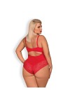 BODY OUVERT ROUGE JOLIEROSE TEDDY - OBSESSIVE - XXL
