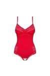 BODY OUVERT ROUGE JOLIEROSE TEDDY - OBSESSIVE - XXL