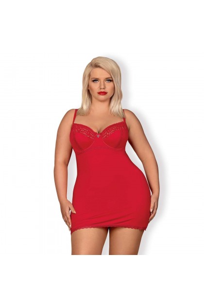 NUISETTE ROUGE JOLIEROSE CHEMISE - OBSESSIVE - XXL