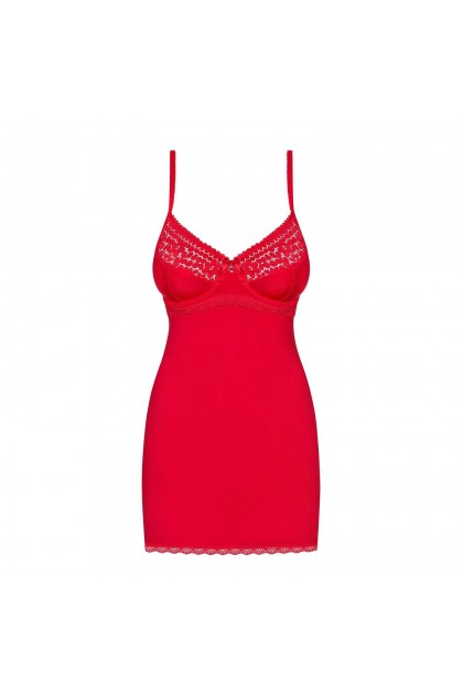 NUISETTE ROUGE JOLIEROSE CHEMISE - OBSESSIVE - XXL