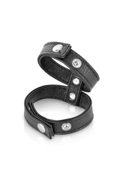 DOUBLE COCKRING SIMILI CUIR AJUSTABLE À PRESSIONS