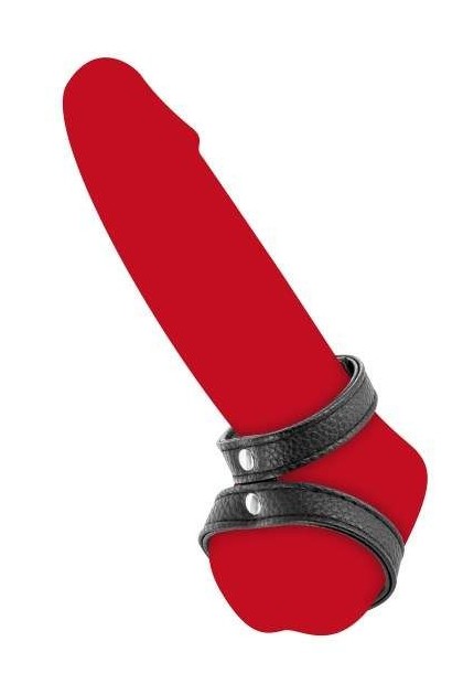 Double cockring simili cuir ajustable à pressions - Love Shop Avenue