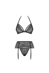 ENSEMBLE LINGERIE 3 PIÈCES NOIR 838-SEG-1 - OBSESSIVE - L/XL