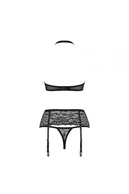 Ensemble lingerie 3 pièces noir 838-SEG-1 - OBSESSIVE - L/XL