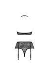 Ensemble lingerie 3 pièces noir 838-SEG-1 - OBSESSIVE - S/M