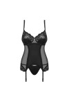 GUÊPIÈRE AVEC STRING AMALLIE CORSET NOIR - OBSESSIVE - S/M