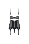 GUÊPIÈRE AVEC STRING AMALLIE CORSET NOIR - OBSESSIVE - S/M